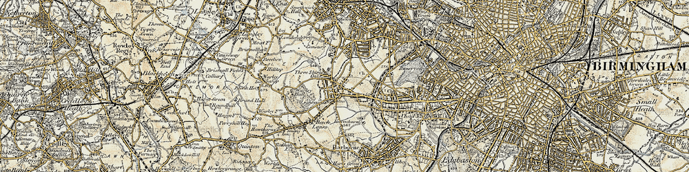 Old map of Bearwood in 1902