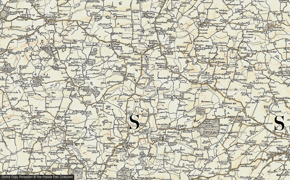 Old Map of Beauchamp Roding, 1898 in 1898