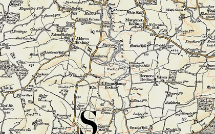 Old map of Beauchamp Roding in 1898