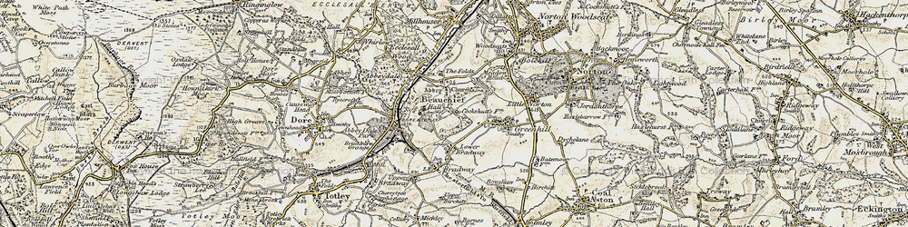 Old map of Beauchief in 1902-1903