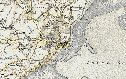 Old map of Beaumaris in 1903-1910