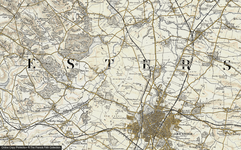 Old Map of Beaumont Leys, 1902-1903 in 1902-1903