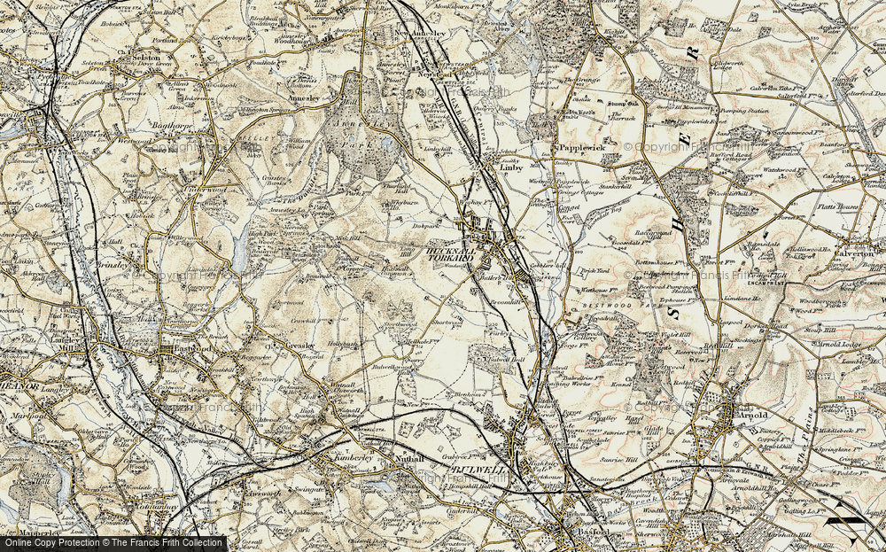 Old Map of Beauvale, 1902 in 1902