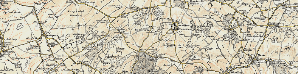 Old map of Beauworth in 1897-1900