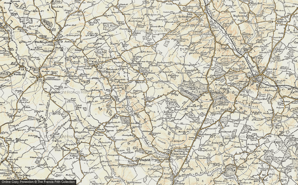 Old Map of Historic Map covering Bovingdon Wood in 1898-1899