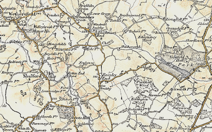 Old map of Beazley End in 1898-1899