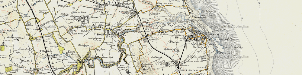 Old map of Bebside in 1901-1903
