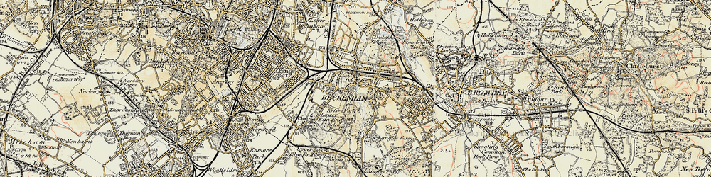 Old map of Beckenham in 1897-1902