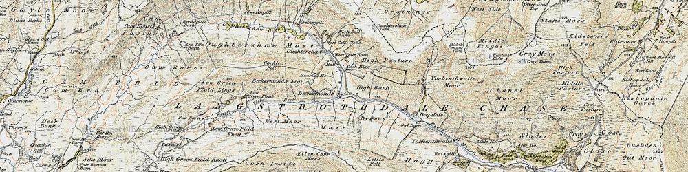 Old map of Beckermonds in 1903-1904