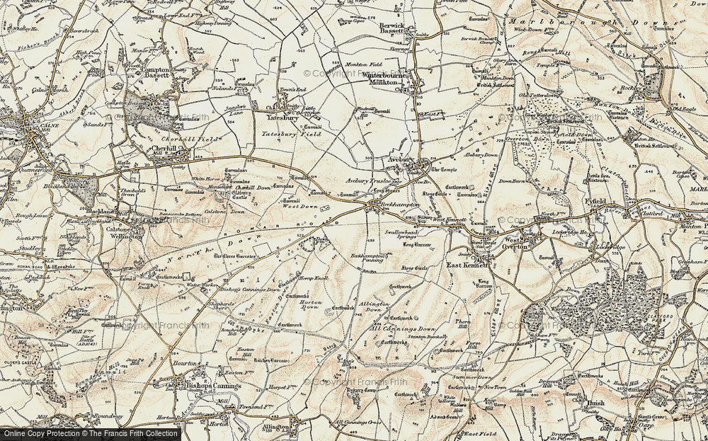 Old Map of Historic Map covering Beckhampton Penning in 1899