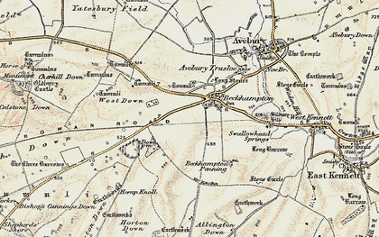 Old map of Beckhampton Penning in 1899