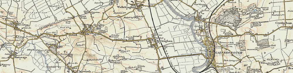 Old map of Beckingham in 1903