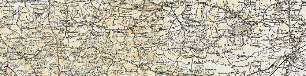 Old map of Beckley Woods in 1898