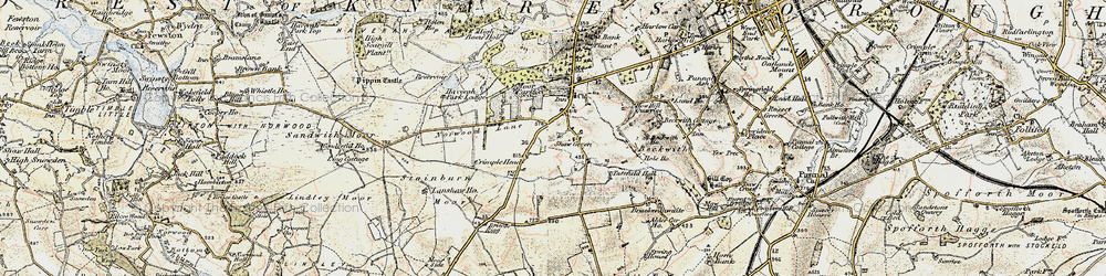 Old map of Beckwithshaw in 1903-1904