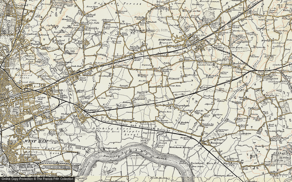 Old Map of Becontree, 1897-1902 in 1897-1902
