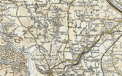 Old map of Beddau in 1899-1900