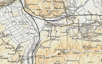 Old map of Beddingham Hill in 1898