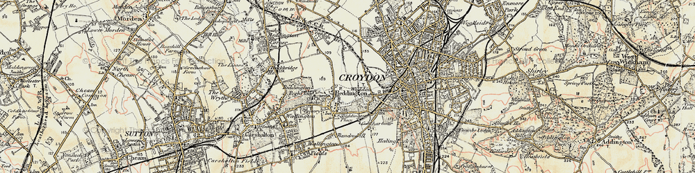 Old map of Beddington in 1897-1902
