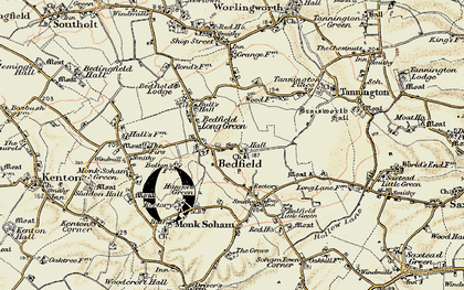 Old map of Bedfield Little Green in 1901