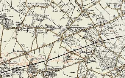 Old map of Bedfont in 1897-1909