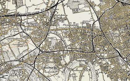 Old map of Bedford Park in 1897-1909