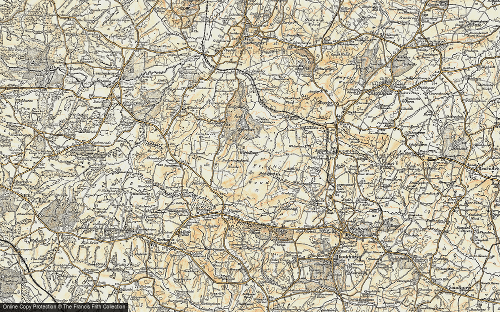 Old Map of Bedgebury, 1898 in 1898