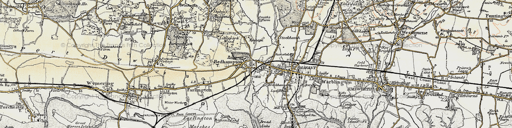 Old map of Bedhampton in 1897-1899