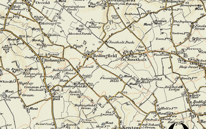 Old map of Bedingfield in 1901