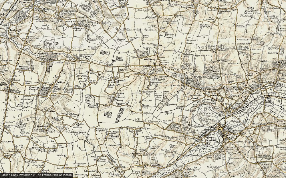 Old Map of Bedingham Green, 1901-1902 in 1901-1902