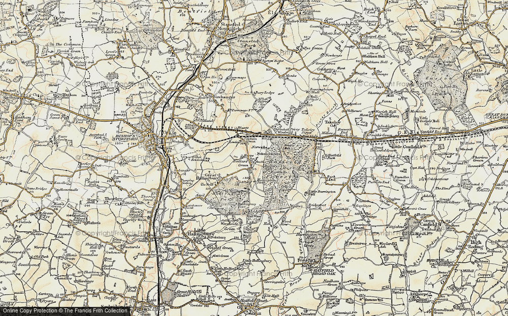 Old Map of Historic Map covering Beggar's Hall in 1898-1899