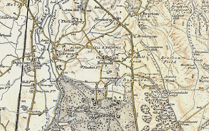 Old map of Bednall in 1902