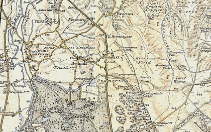 Old map of Bog Moor in 1902