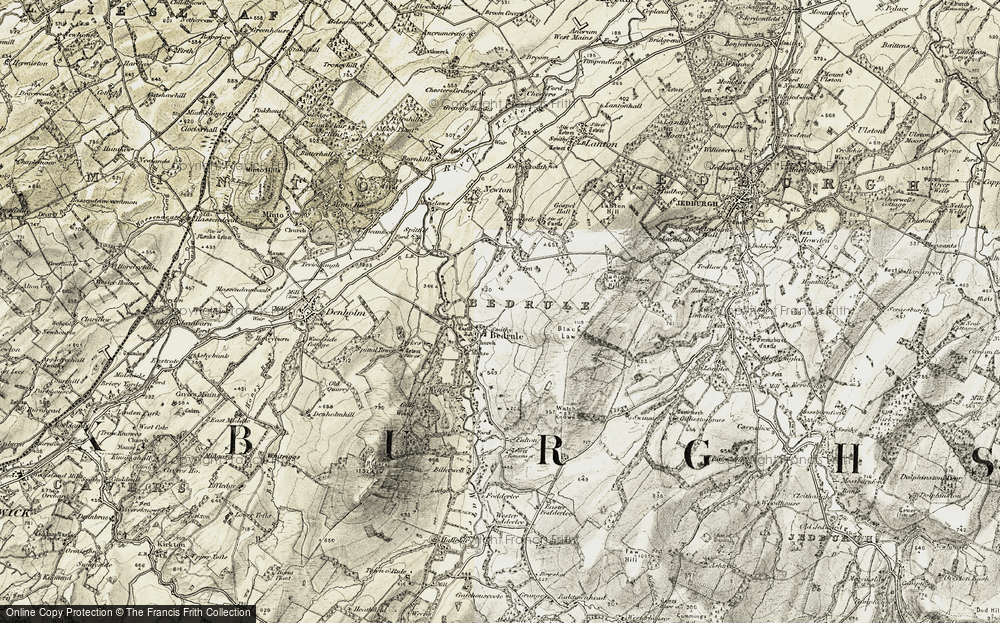 Old Map of Bedrule, 1901-1904 in 1901-1904