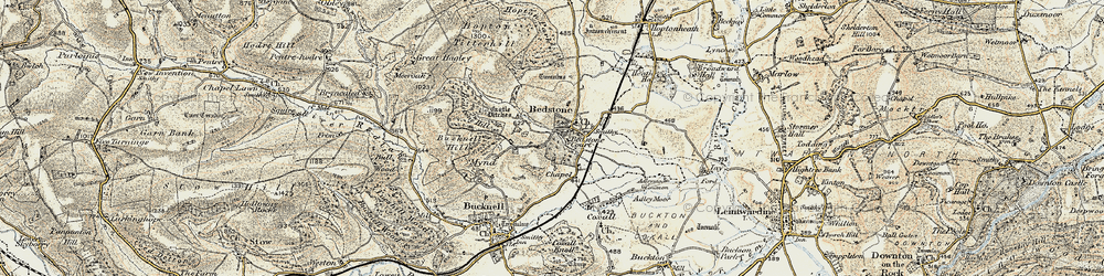 Old map of Bedstone Hill in 1901-1903