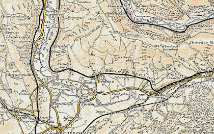 Old map of Bedwas in 1899-1900