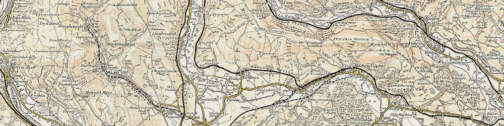 Old map of Bedwas in 1899-1900
