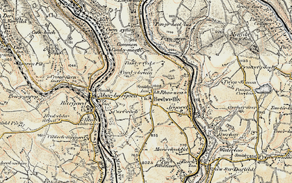 Old map of Bedwellty in 1899-1900