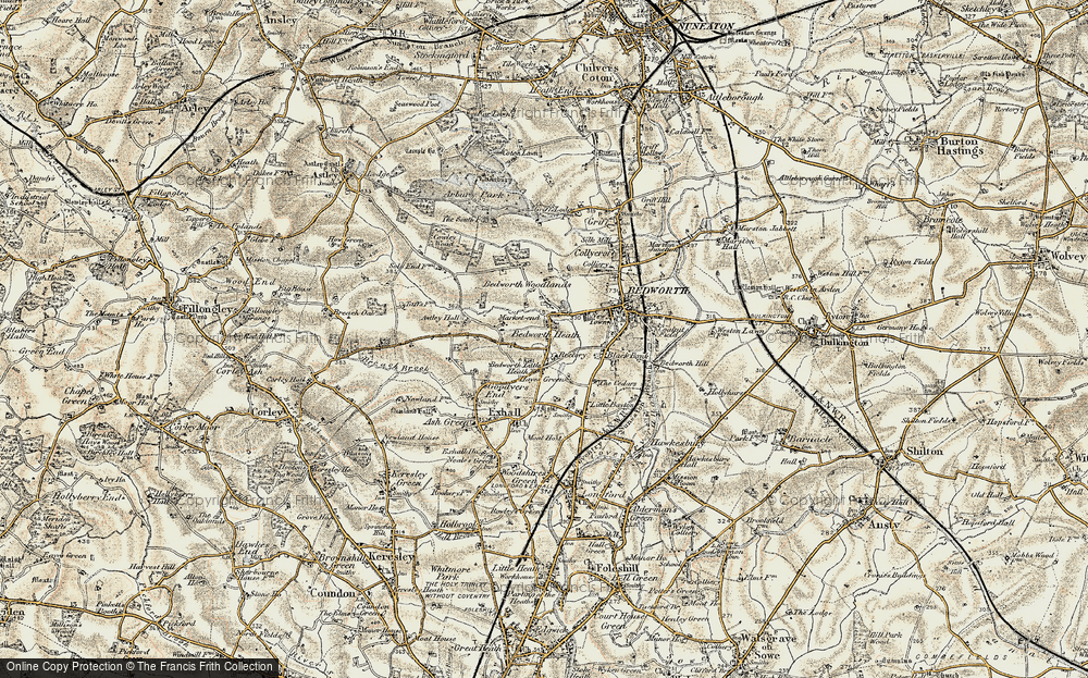 Old Map of Bedworth Heath, 1901-1902 in 1901-1902