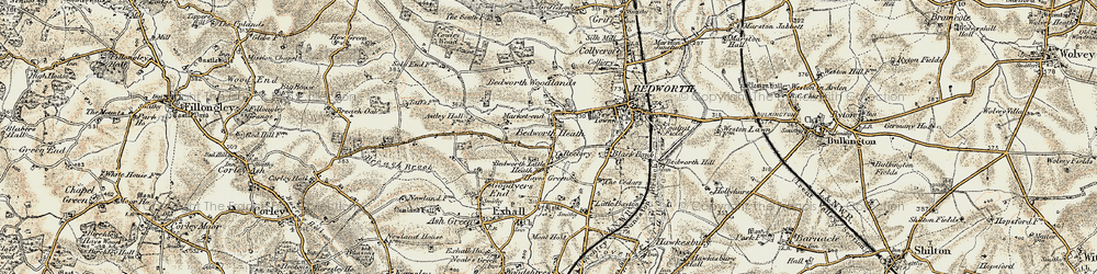 Old map of Bedworth Heath in 1901-1902