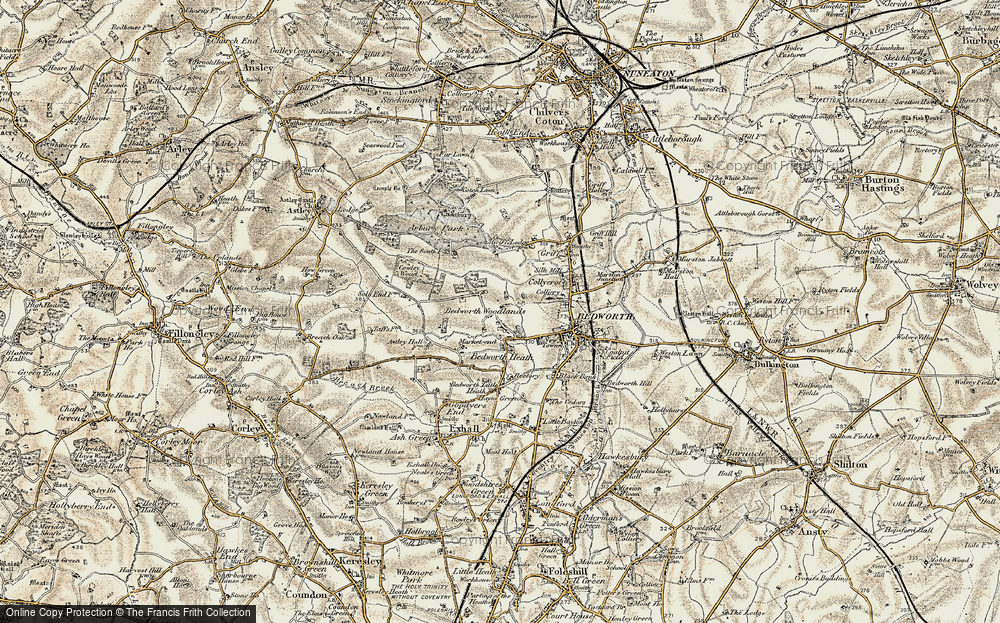 Old Map of Bedworth Woodlands, 1901-1902 in 1901-1902