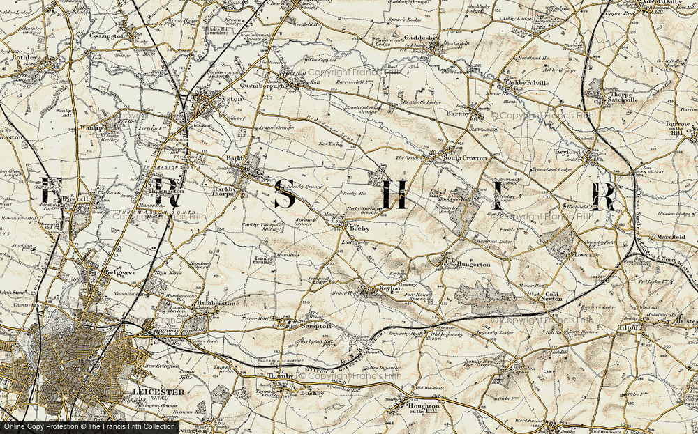 Old Map of Beeby, 1902-1903 in 1902-1903