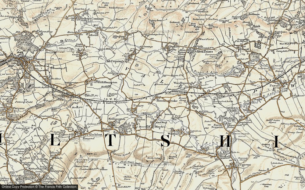 Old Map of Beechingstoke, 1898-1899 in 1898-1899