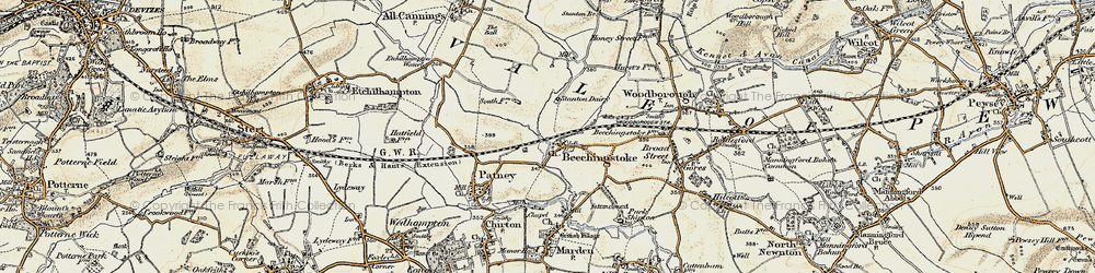 Old map of Beechingstoke in 1898-1899