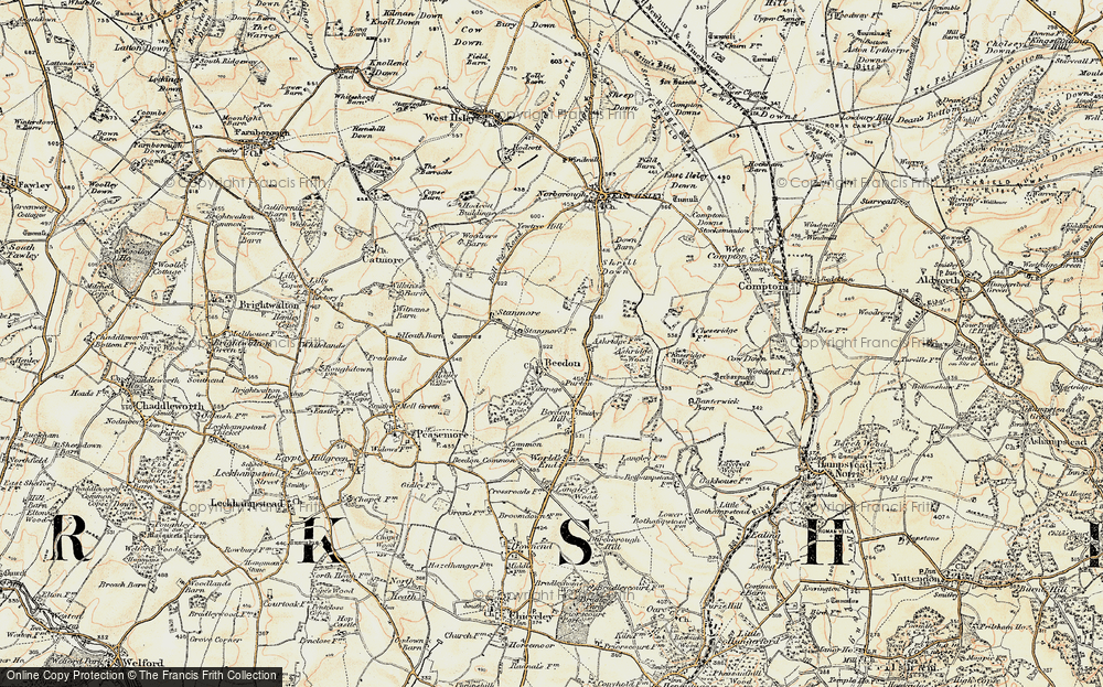 Old Map of Historic Map covering Beedon Manor in 1897-1900