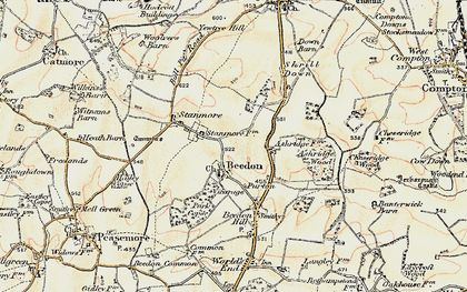 Old map of Beedon Manor in 1897-1900