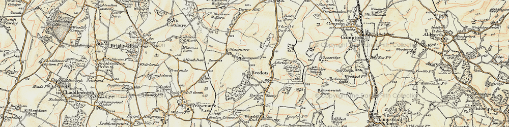 Old map of Beedon in 1897-1900