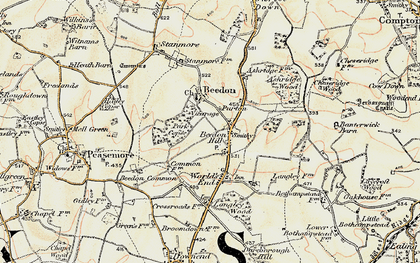 Old map of Beedon Hill in 1897-1900