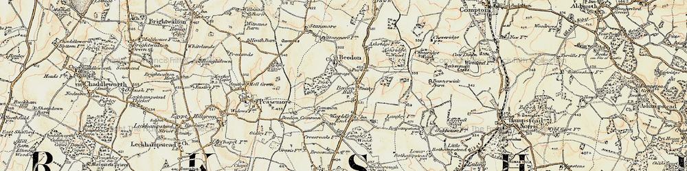 Old map of Beedon Hill in 1897-1900