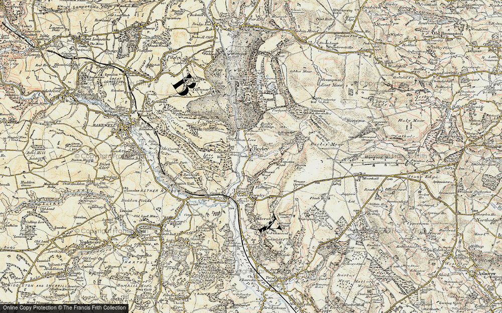 Old Map of Beeley, 1902-1903 in 1902-1903