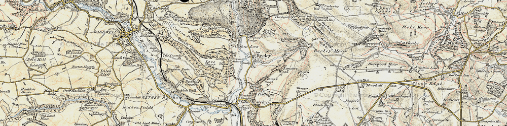 Old map of Beeley Plantn in 1902-1903